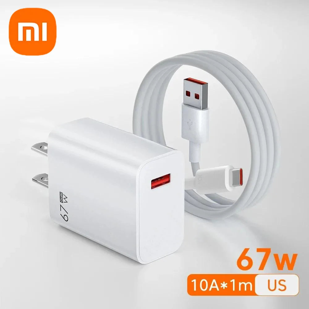 Xiaomi 67W USB Fast Charger For Xiaomi 15 14 13 12 11 10 Ultra Redmi Note 12T 13 Pro Turbo Quick Charge Type C USB Charge Cable