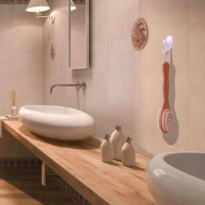 Bath Blossom Bamboo Body Brush for Back Scrubber Natural Bristles Shower Brush with Long Handle Dry Brushing