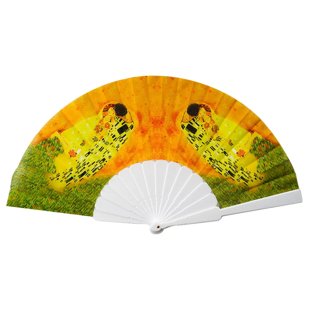 Oil Painting World Famous Painting Folding Fan Plastic Fan Art Craft Gift Home Decoration Ornaments Dance Hand Fan Gifts