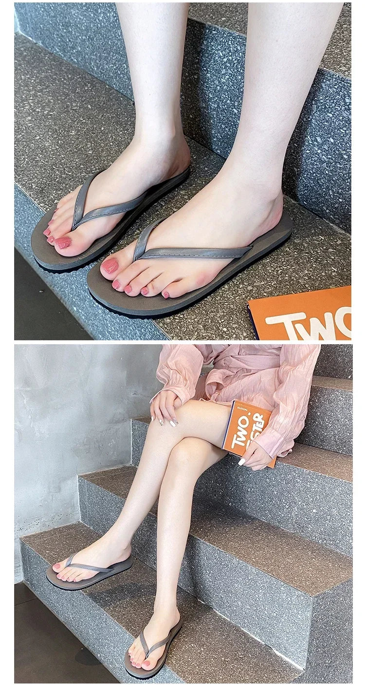Women's Non-Slip Summer Flip Flops - Beach/Outdoor Casual Sandals, Fashion Slippers for Ladies, Comfortable Holiday Footwear