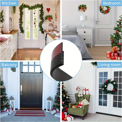 2PC/1pc Rubber Door Draft Stoppers for Bottom of Door  Adjustable Self-Adhesive Sound-Proof Door Bottom Windproof Seal Strips