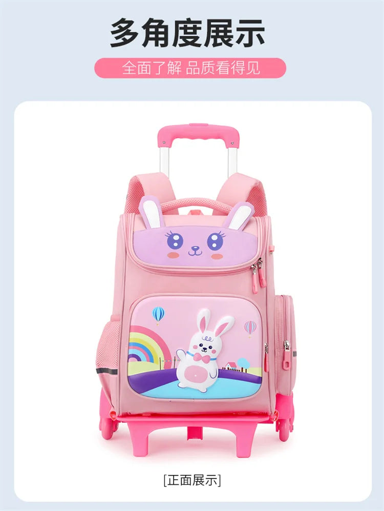 Kids Trolley Backpack For Girls Primary School Rolling Backpack for Boys School bag with Wheels School Wheeled Backpack Book Bag