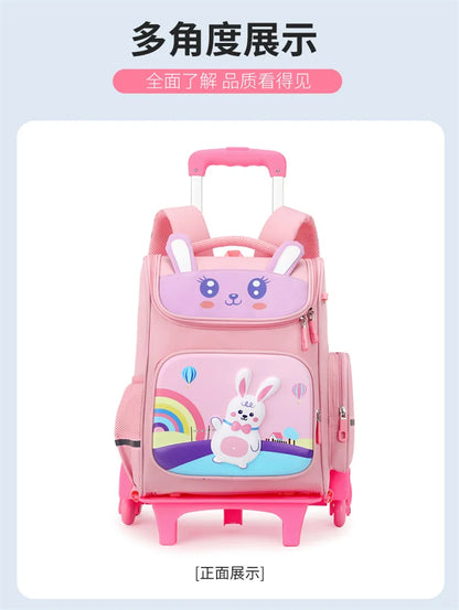 Kids Trolley Backpack For Girls Primary School Rolling Backpack for Boys School bag with Wheels School Wheeled Backpack Book Bag
