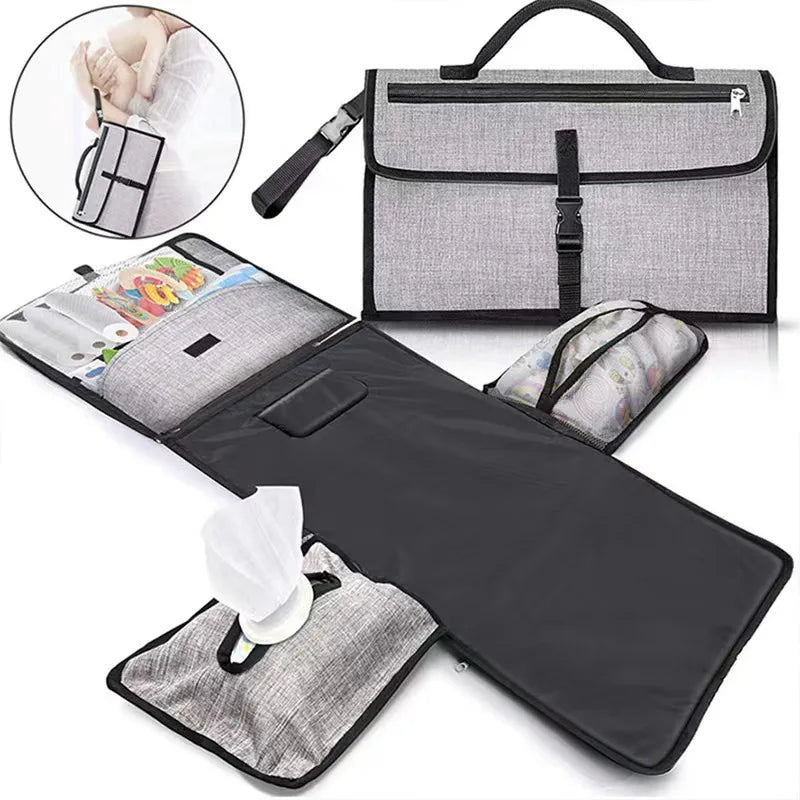 Foldable Baby Diaper Changing Pad Waterproof Newborn Diaper Pad Portable Toddler Changing Table Durable Oxford Baby Diaper Bag