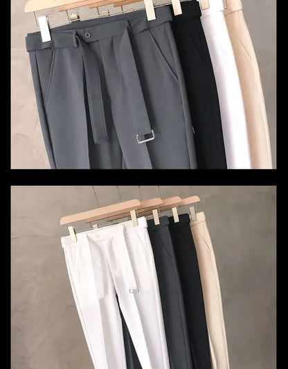 Draped Office Trousers For Men Fluid White Man Suits Pants Work Summer 2024 Chinese Homme Clothing Premium Stylish Formal