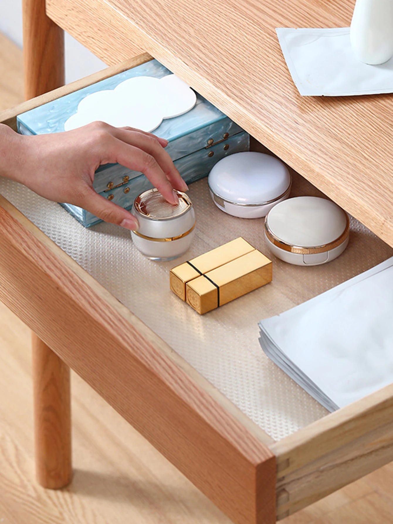 EVA Drawer Liner - Thickened Waterproof Shelf Paper for Kitchen Cabinets, Wardrobes & Shoe Storage (Oil/Mold Proof, Non-Slip)