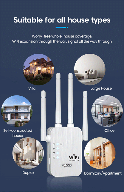 Wireless WiFi Repeater Wifi Signal Booster Dual-Band 2.4G WiFi Extender 802.11bgn Gigabit EU US Plugs WiFi Amplifier WPS Rout