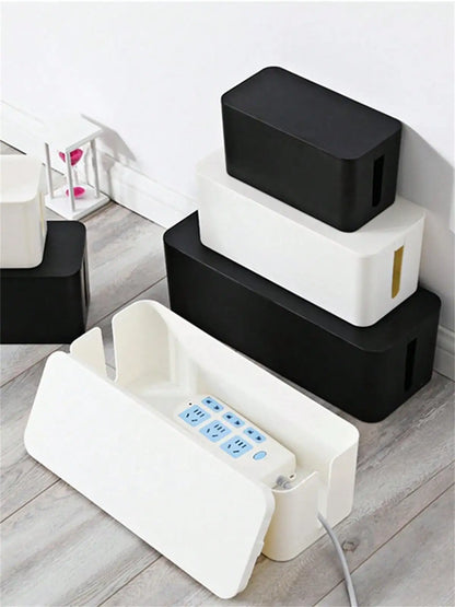 3 Pcs/Set Cable Management Boxes Organizer Strip Charger Wire Cable Storage Box Dust Large Storage Wires Keeper Holders