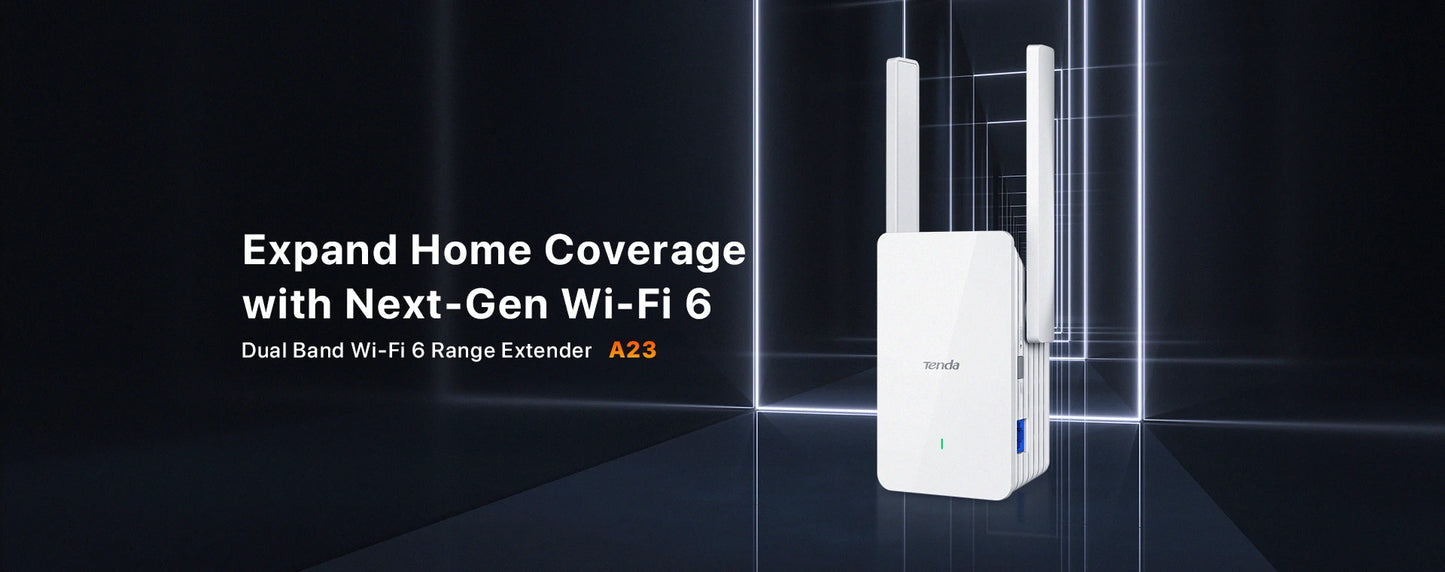 Tenda Wi-Fi 6 Range Extender AX1500 A23 2.4G&5GHz Dual Band Signal Expansion Repeater 2*5dBi antennas With Gigabit Ethernet port