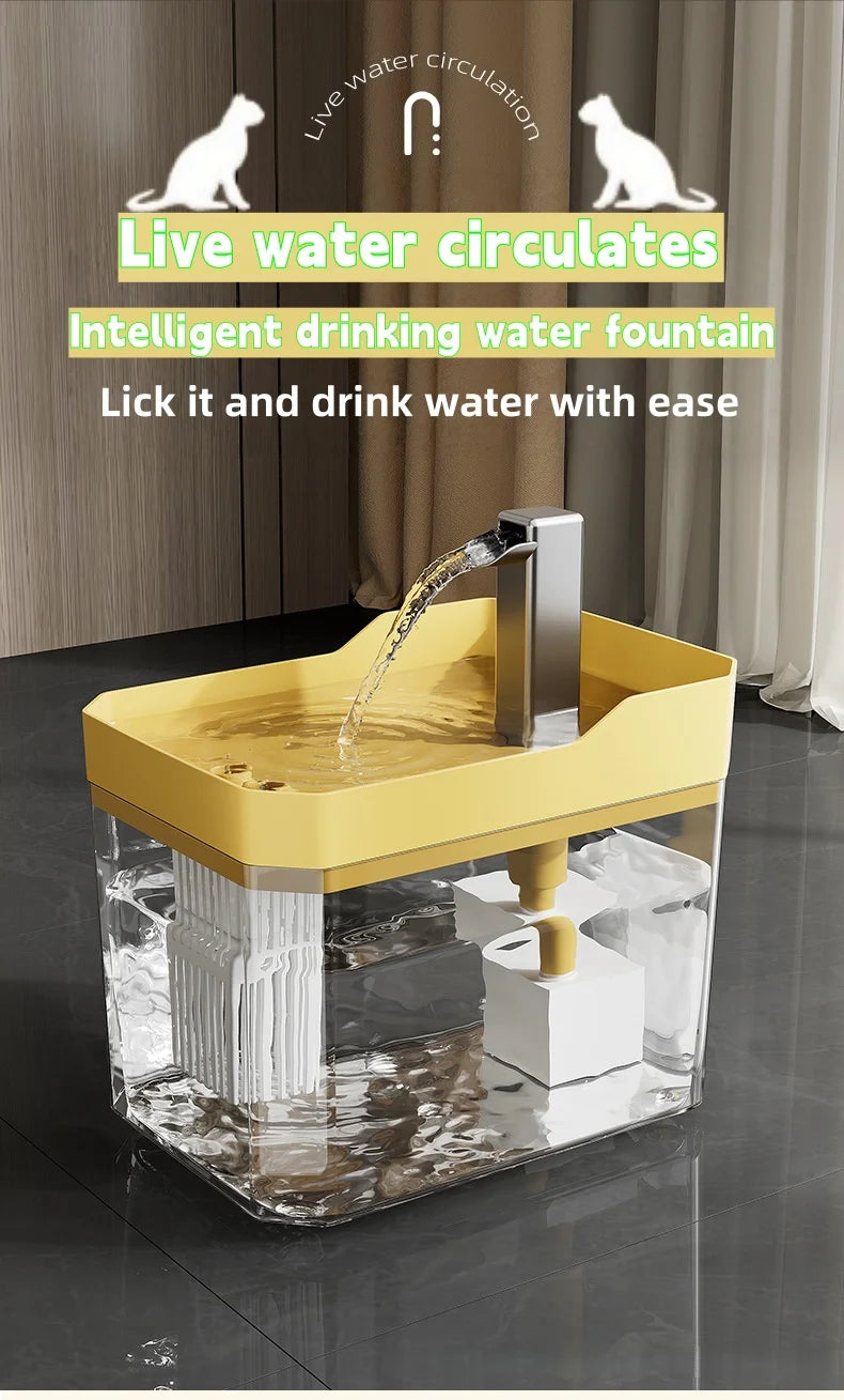 1.5L Cat Water Fountain Auto Filter Pet Cat Drinker USB Automatic Water Drinking Fountain Dispenser live Water Circulation