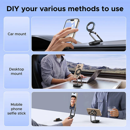 UGREEN Magnetic Car Phone Holder Dashboard 360° Rotatable & Detachable Car Mount For Magsafe iPhone 16 15 Pro Samsumg S25 Xiaomi