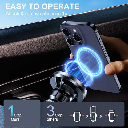 Magnetic Phone Holder 360° Rotation Strongest Magnet Car Air Vent Mobile Phones Mount for iPhone 16 15 14 13 Pro Max Accessories