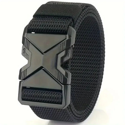 The New Men's 120cm Buckle Belt Nylon Braided Lightweight Breathable Daily Commuter Men's Belt