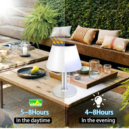 Smart Solar Table Lamp LED White Night Lights for Indoor Desk Outdoor Garden Household - Solar Powered Reading Light