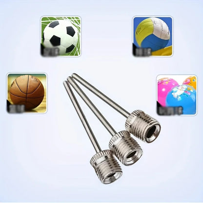 10/20/30-Piece Stainless Steel Sports Ball Pump Needles - Air Valve Adapters for Football, Basketball, and Soccer