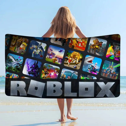 Game-R-Robloxs Beach Towel Colorful Bath Towels For Girl Microfiber Quick Dry Custom Sand Free Beach Yoga Spa Gym Pool