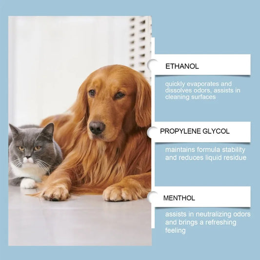 Long Lasting Pet Odor Eliminator Spray Destroys Urine Odors for Cats Dogs Scent Retention Formula Freshens Litter Boxes Beds