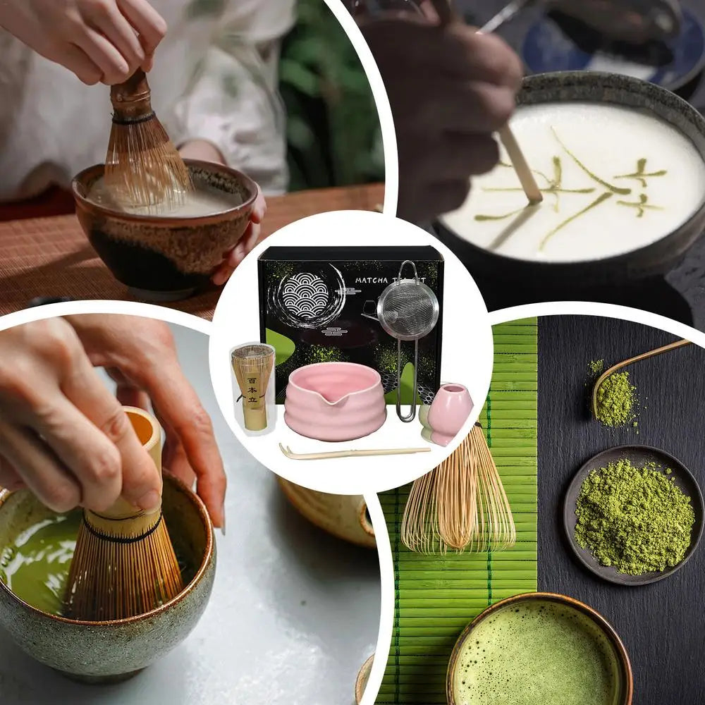 Japanese Tea Set 5-Piece Authentic Matcha Set Professional Matcha Whisk Set Matcha Kit For Matcha Lovers Novices Family Friends