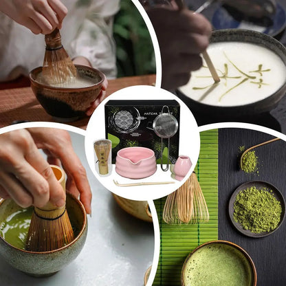 Japanese Tea Set 5-Piece Authentic Matcha Set Professional Matcha Whisk Set Matcha Kit For Matcha Lovers Novices Family Friends