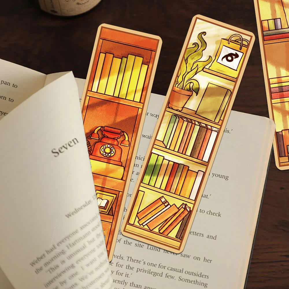 30pcs Creative Bookshelves Bookmarks Decoration Cards Reading Pages Books Labeled Aesthetic Bookmarks School Stationary Supplies