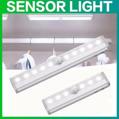LED Under Cabinet Night Light Motion Sensor Lamp for Closet Stairs Kitchen Wardrobe Cupboard Bed Lighting Home Decor