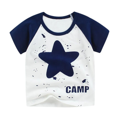 Children's Clothing T-Shirt  Kids Clothes Boys Girls Summer Cartoon Tops Short Sleeve Clothes 100% Cotton Baby Clothing