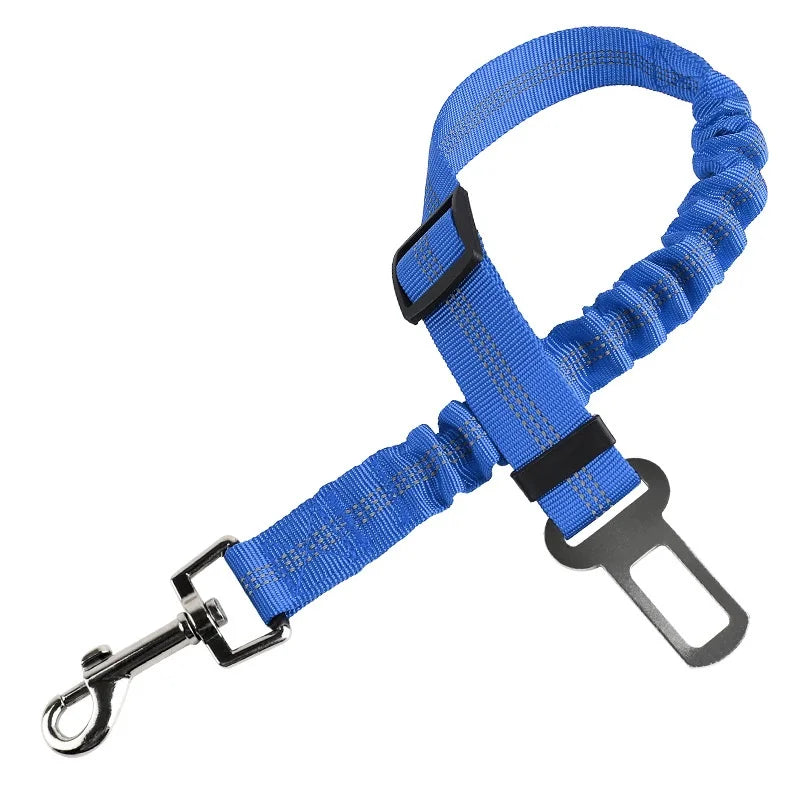 Adjustable Dog Car Seat Belt - Retractable Elastic Safety Leash with Shock Absorption, Pet Car Safety Harness for Dogs