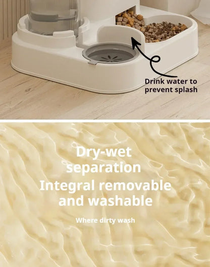 Automatic Pet Feeder and Water Dispenser 2in1 Raised Food Bowl with Water Fountain for Cat Dog Large Capacity Pet Accessories