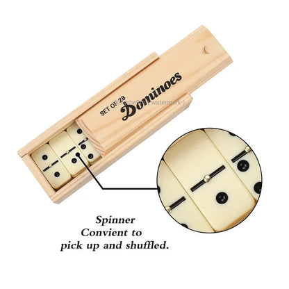 Dominos Set for Adults Dominoes Classic Board Games 28 Tiles with Wood Case Double 6 Dominoes Games for Kids Family Game Nights