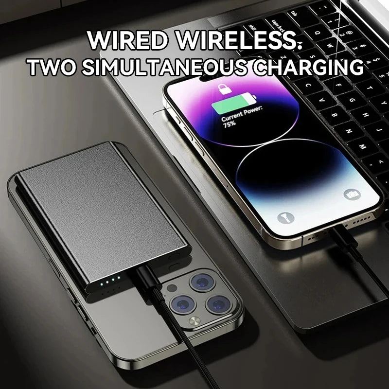 5000/10000mAh Thin Wireless Power Bank Potable Charging Mobile Powerbank Magnetic External Battery for iPhone Huawei Xiaomi 2025
