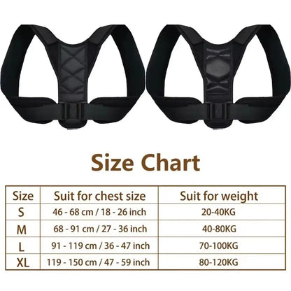 Polyester Back Straightener Adjustable Full Back Back Posture Corrector Breathable Black Back Brace Posture Corrector Home