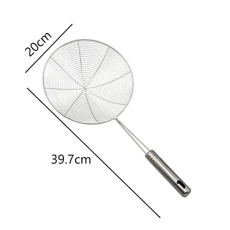 1PC Stainless Steel Strainer Ladle Skimmer Oval Fine Mesh Oil Pot Strainers Home Kitchen Tools Strainer Oil Skim Grease Foam