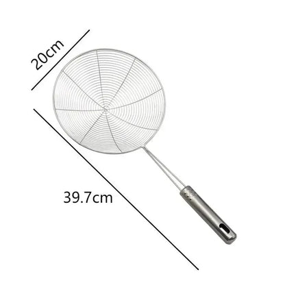 1PC Stainless Steel Strainer Ladle Skimmer Oval Fine Mesh Oil Pot Strainers Home Kitchen Tools Strainer Oil Skim Grease Foam