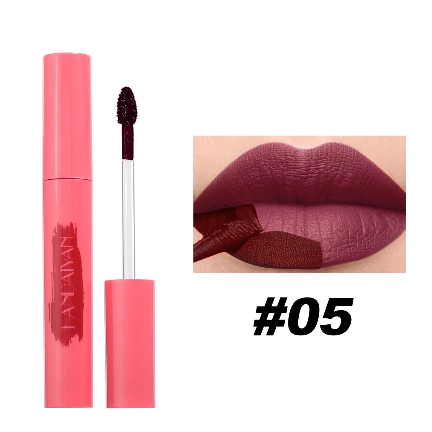 Handaiyan Lip Gloss Longlasting Lip Liner Brown Lipstick Liquid Matte Waterproof Lipgloss Lip Stain Tint Glaze Makeup
