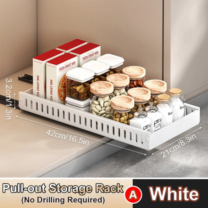 Pull out Pots and Pans Organizer Sliding Pot Lid Holder Kitchen Spice Rack Tableware Organizer Multifunctional Dish Drying Racks