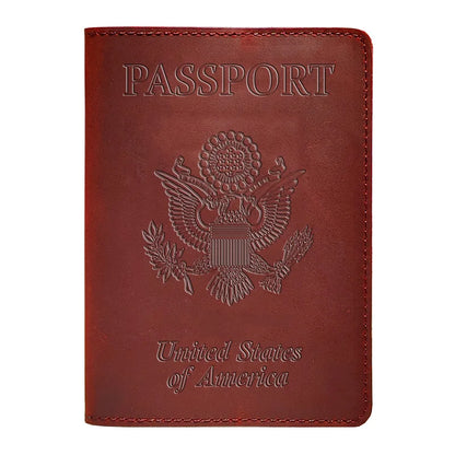 Genuine Leather Passport Cover USA Travel Accessories Menassport Holder America Passport Pouch