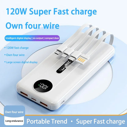 200000mAh 120W Mobile Power Bank Ultra Fast Charging Digital Display Battery Large Capacity Suitable For iPhone Huawei Xiaomi