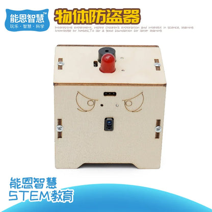 Toy Object Immobilizer DIY Technology Experimental Alarm Material Kit Wooden Puzzle Interactive Game Educational Set G260