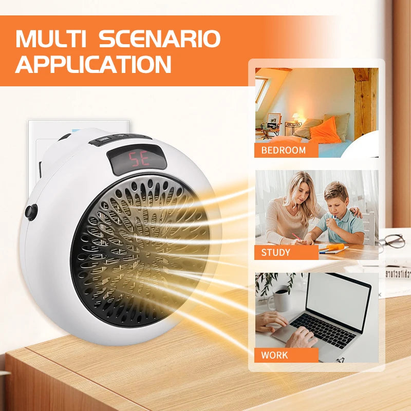 EU Portable electric heater Mini Wall-mounted home desk Heater Heater Quiet remote Quick heating thermostat