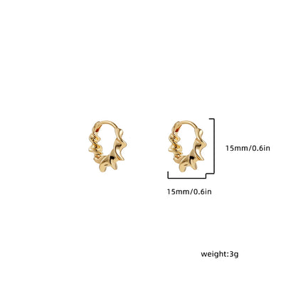 Punk Gold plated Chunky Irregular Hammered Hoop Earrings for Women Minimalist Geometric Twisted Polished Ear Ring Huggie Hoops
