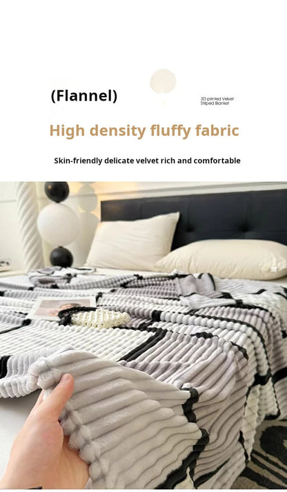 Lightweight Luxurious Warm Sleeping Plaid Milk Down Thin Blanket Multi Color Spring Summer Suitable For Sofas Bedrooms Blankets