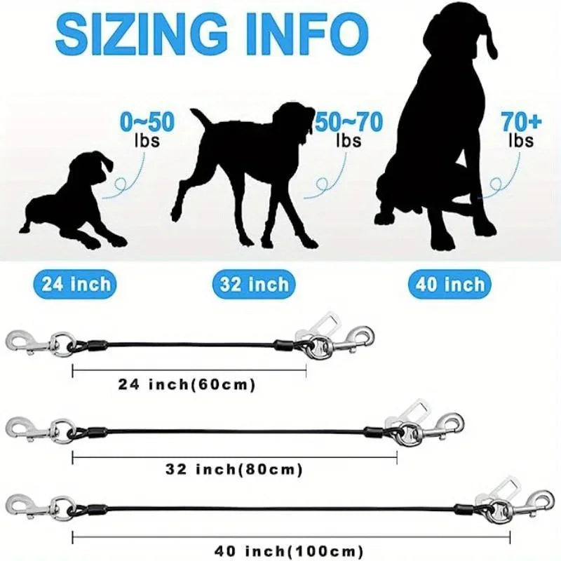 1Pc Chew-Proof Dog Car Harness Durable,Comfy & Secure Seat Belt for Small/Medium Dogs-A Pet Travel Essential