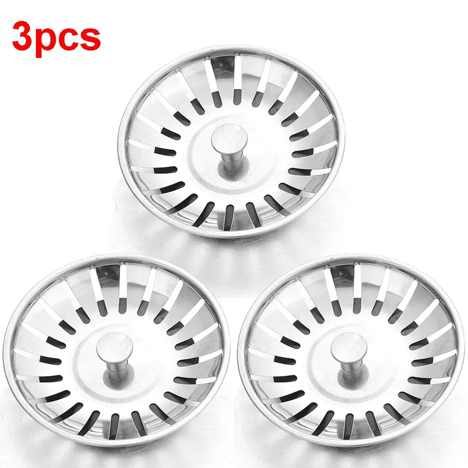 Wholesale Kitchen Sink Strainers with Handle Stopper Sink Drain Basket Stainless Steel Mesh Filter Waste Hole Trap Strainer