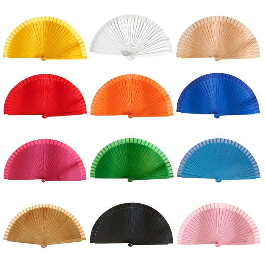 Elegant Fan Fashionable Classical Vintage  Hand Fan Spanish Solid Color Folding Fan for Weddings and Dance Parties