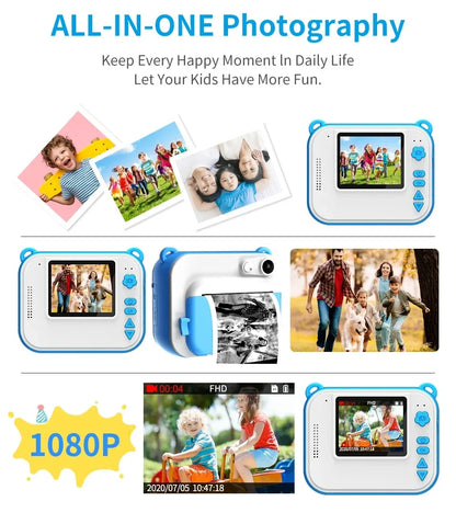 Children's Camera With Print Kids Instant Print Camera Digital Photo Camera Girl's Child Camera Video Boy's Birthday Gift