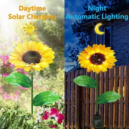 Simulated Outdoor Solar Sunflowers Smart Sense Garden Lights Yard Wedding Thanksgiving Decor Light Waterproof LED Lawn Light