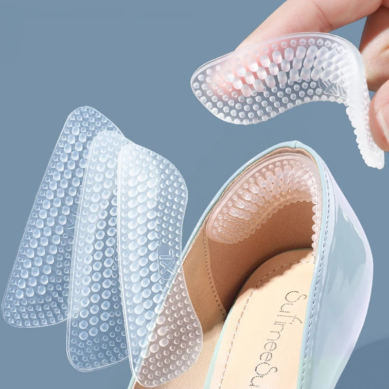 1 Pair Silicone Heel Stickers Heels Grips for Women Men Anti Slip Heel Cushions Non-Slip Inserts Pads Foot Heel Care Protector