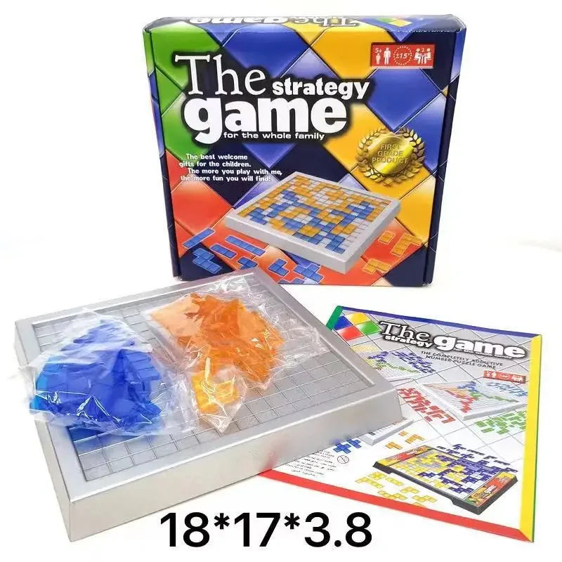Educational Strategy Board Game for Kids Colored Squares Intellectual Puzzle Family Indoor Fun 2-4 Players Engaging Party Game