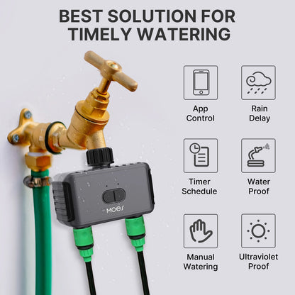 Smart Bluetooth Sprinkler Timer - Auto-Programmable Water Controller with 2-Way Rain Delay, Filter Washer & App Control