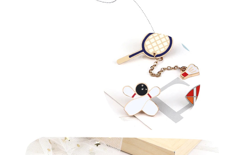 All Love Sports!Healthy Lifestyle Enamel Pins Rugby Basketball Soccer Bowling Brooches Roller Skates Badge Shirt Hat Bag Jewelry